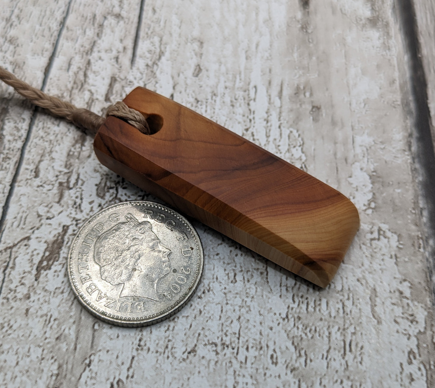 Yew wood hei toki adze pendant