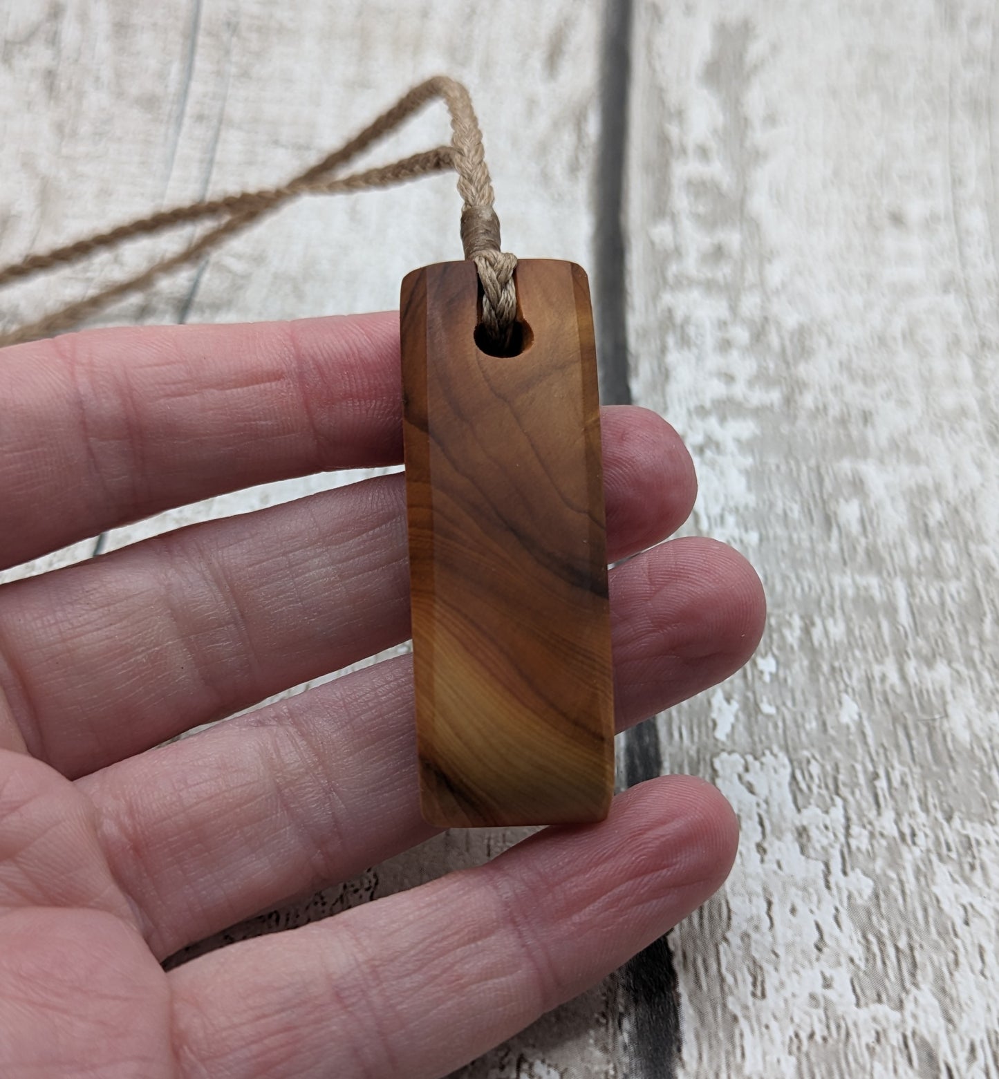 Yew wood hei toki adze pendant