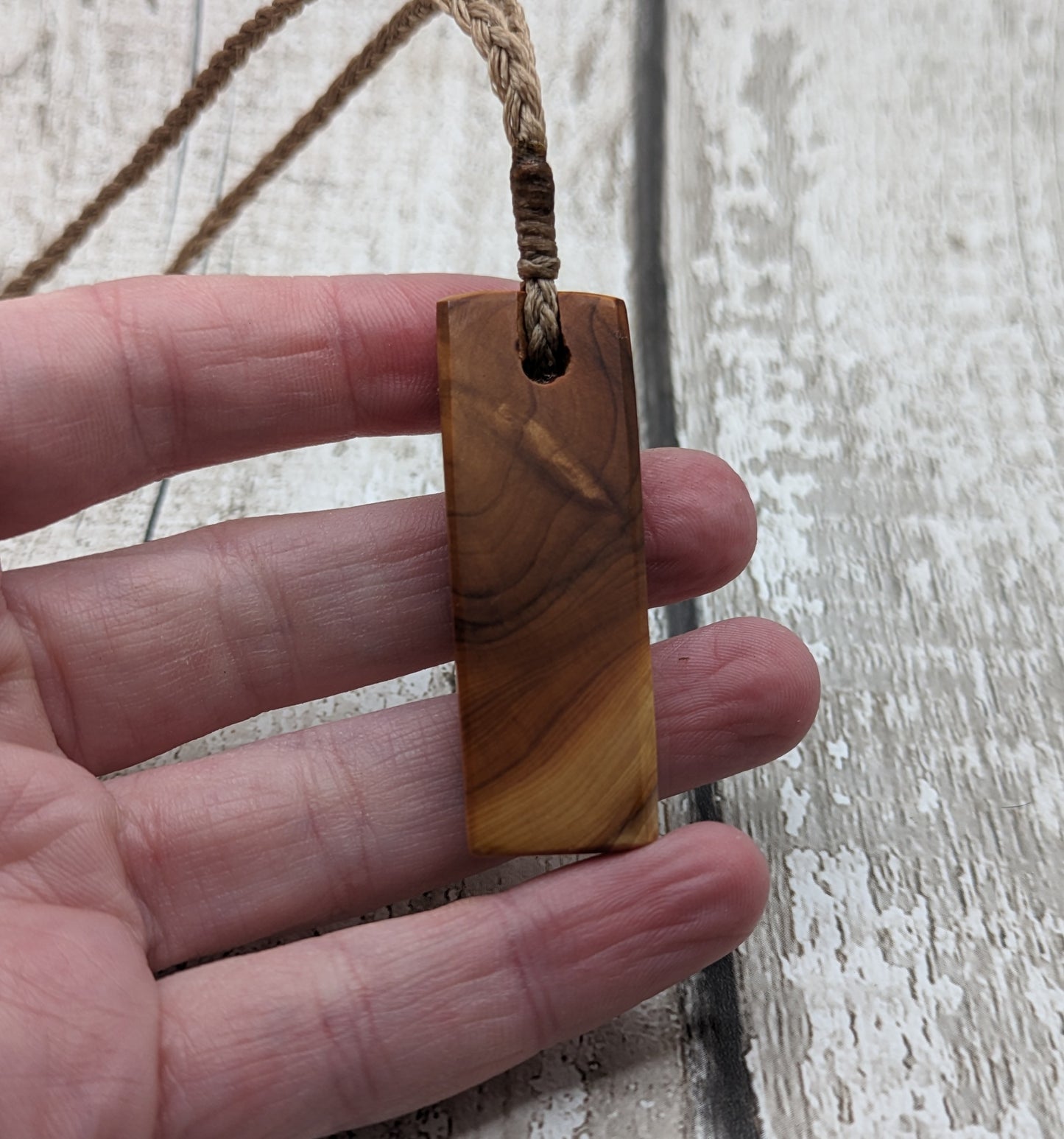Yew wood hei toki adze pendant