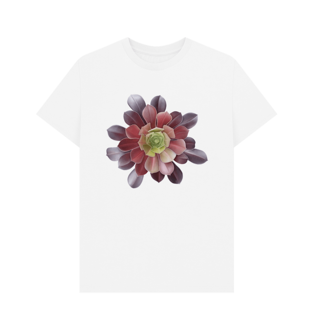 White Green to purple ombr\u00e9 succulent unisex T-shirt.