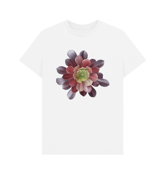 White Green to purple ombr\u00e9 succulent unisex T-shirt.