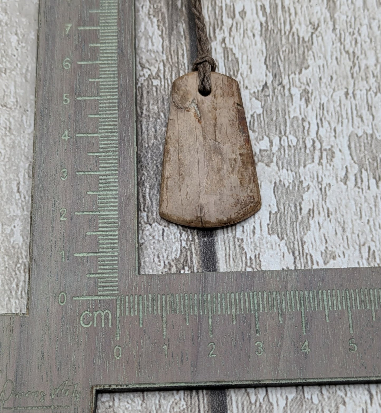 Mammoth ivory tusk fossil roimata tear drop pendant.