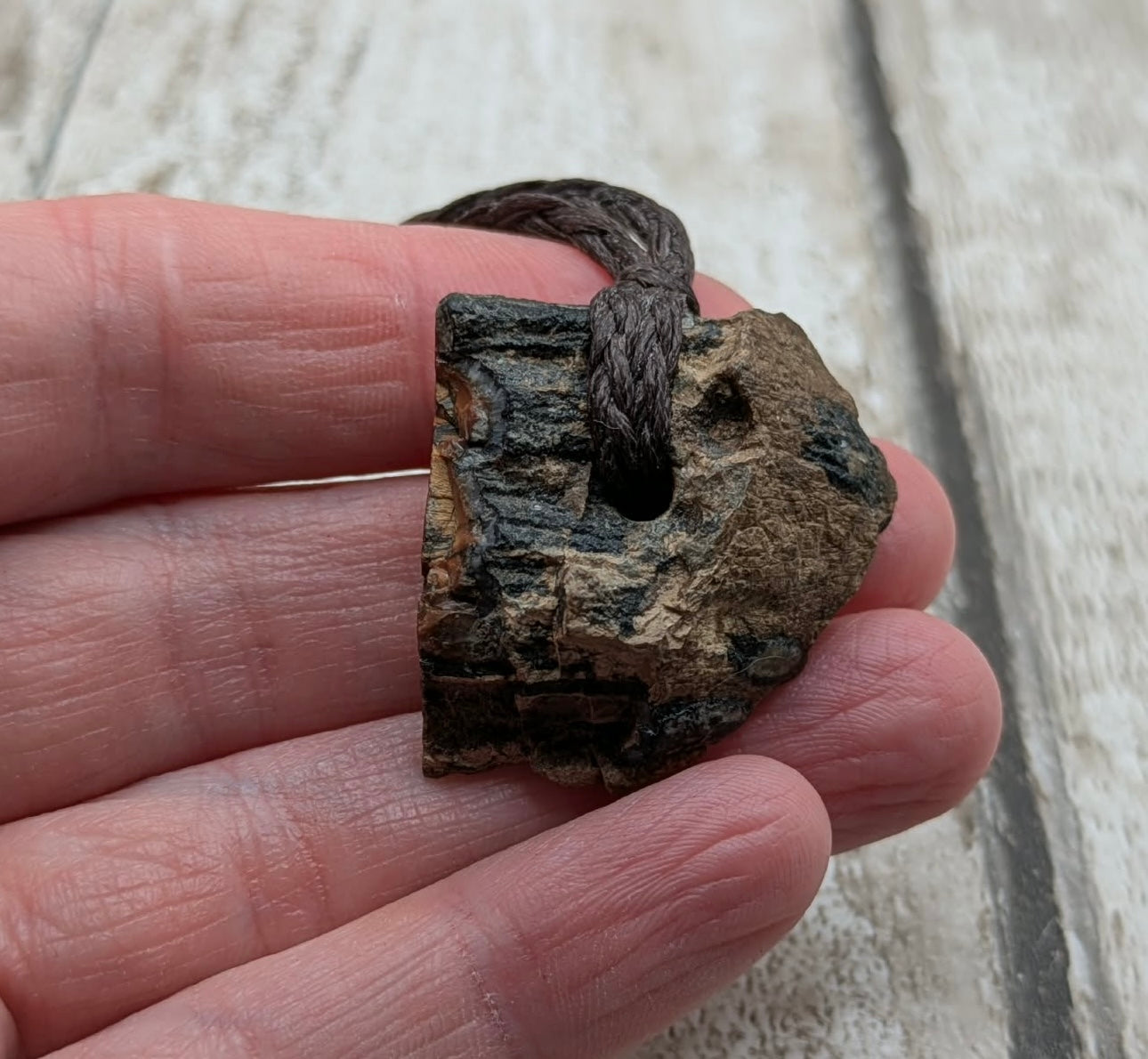Mammoth tooth chunk pendant.