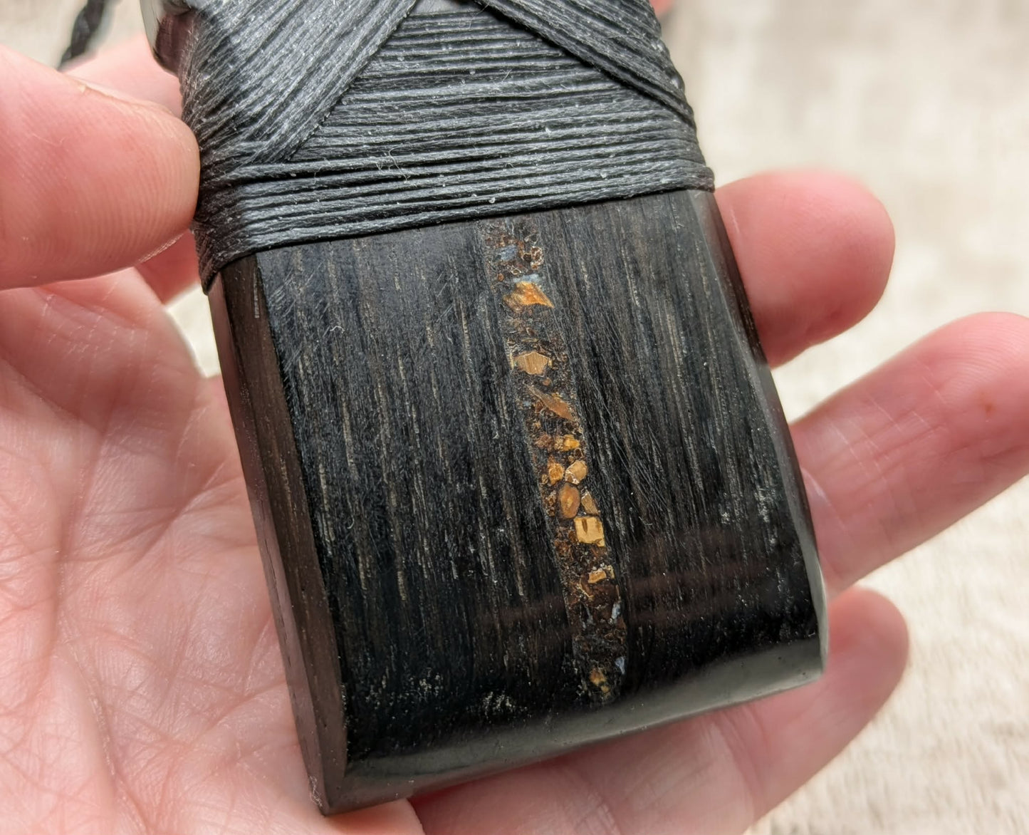 Hei Toki Adze Pendant with Mammoth Tooth Inlay – Statement Talisman from North Sea Doggerland, Handcrafted, website Exclusive