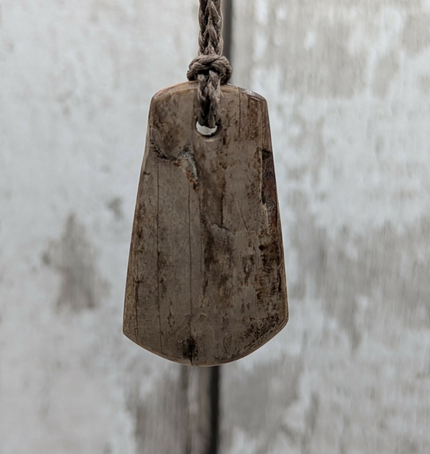 Mammoth ivory tusk fossil roimata tear drop pendant.