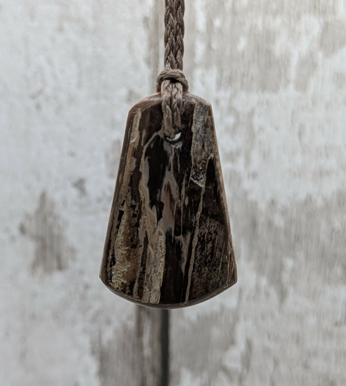 Mammoth ivory tusk fossil roimata teardrop pendant.