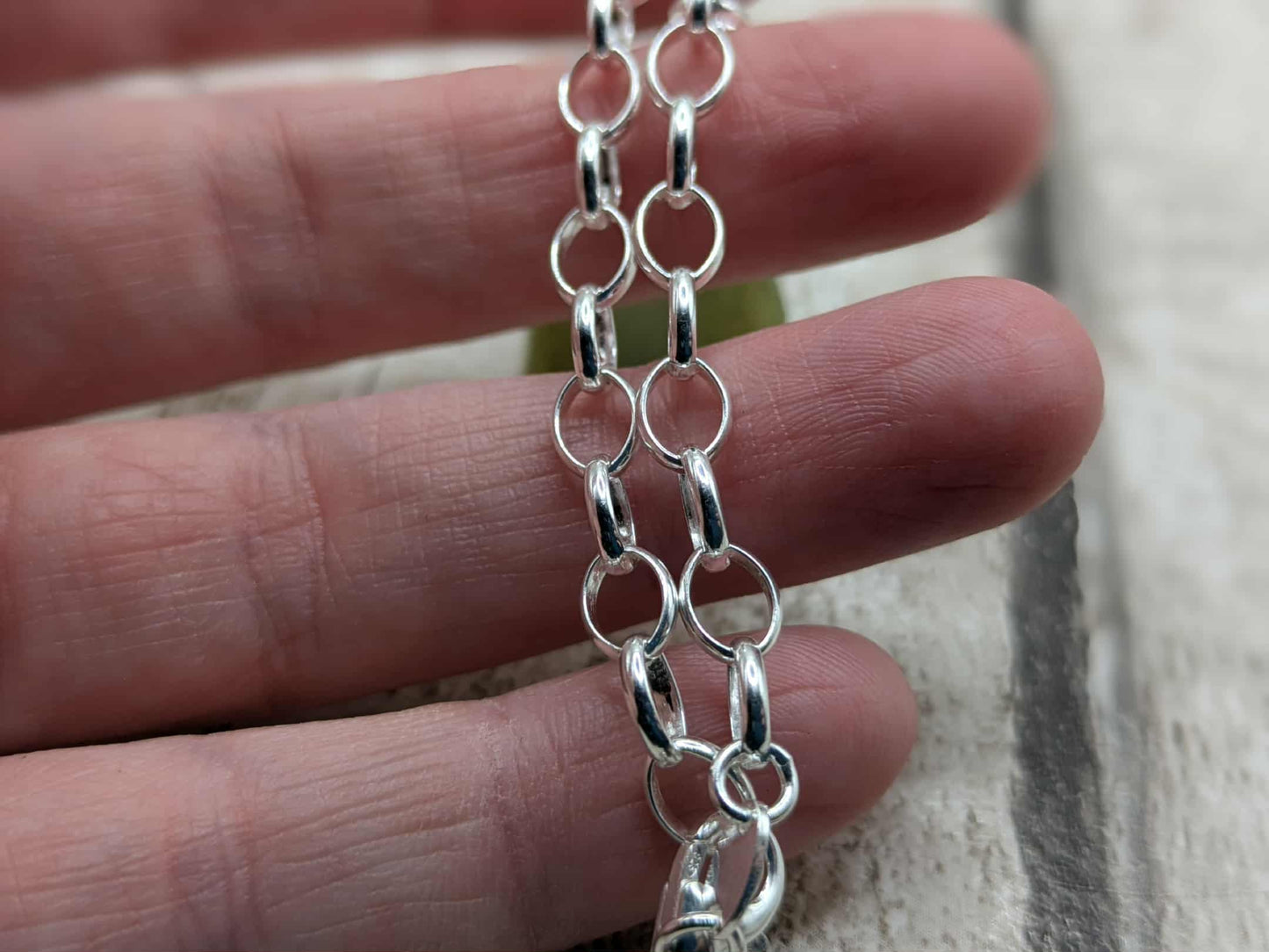 Made to order, New Zealand Pounamu jade tumbled stone on silver belcher chain.