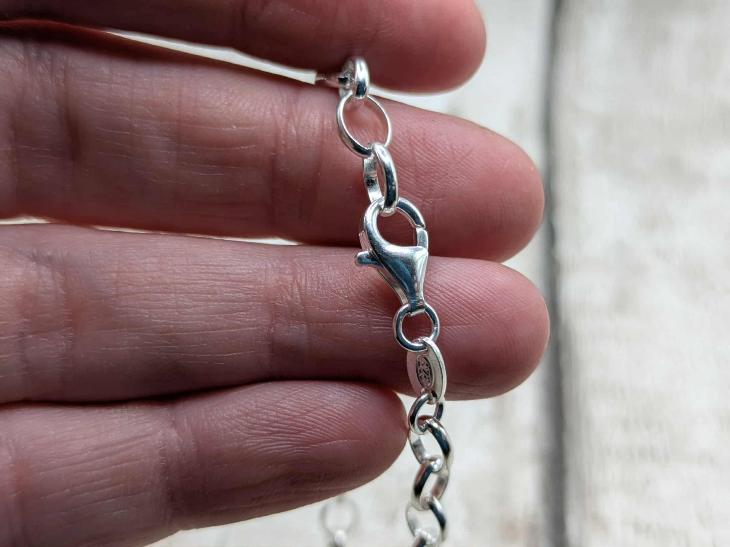 Made to order, New Zealand Pounamu jade tumbled stone on silver belcher chain.