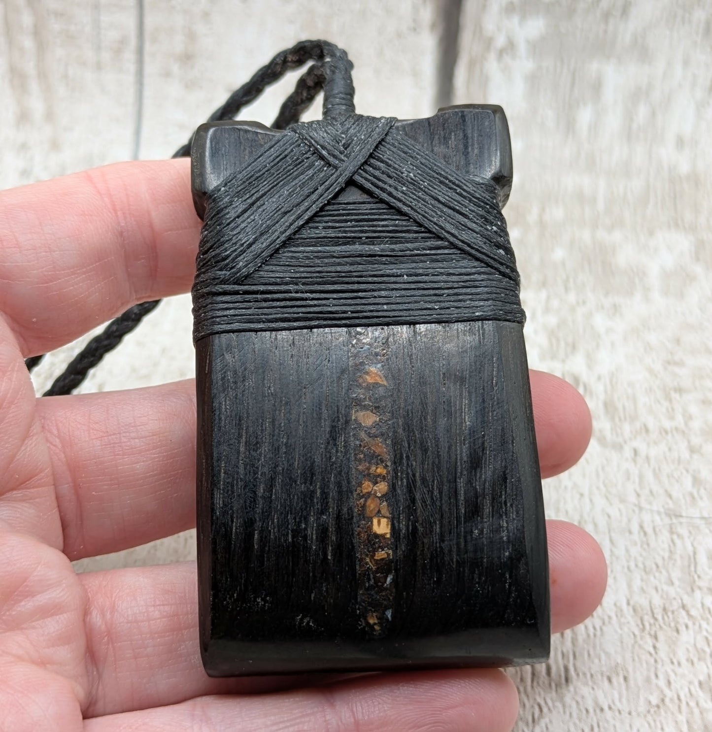 Hei Toki Adze Pendant with Mammoth Tooth Inlay – Statement Talisman from North Sea Doggerland, Handcrafted, website Exclusive
