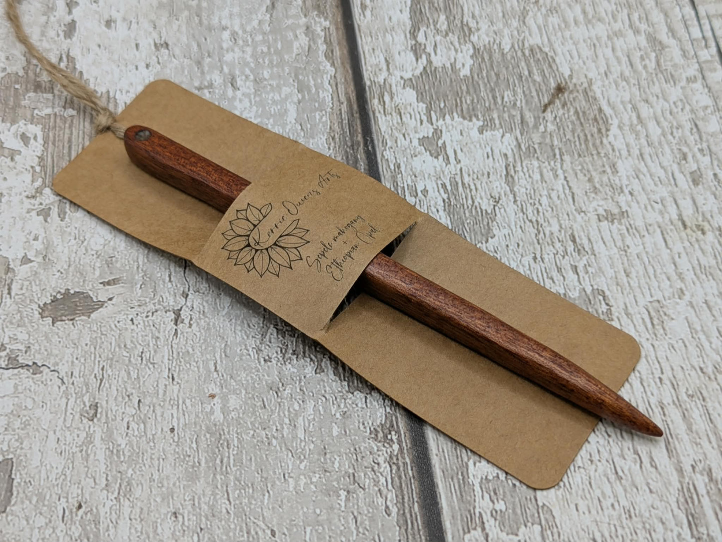 Sepele mahogany and Ethiopian Opal hair stick