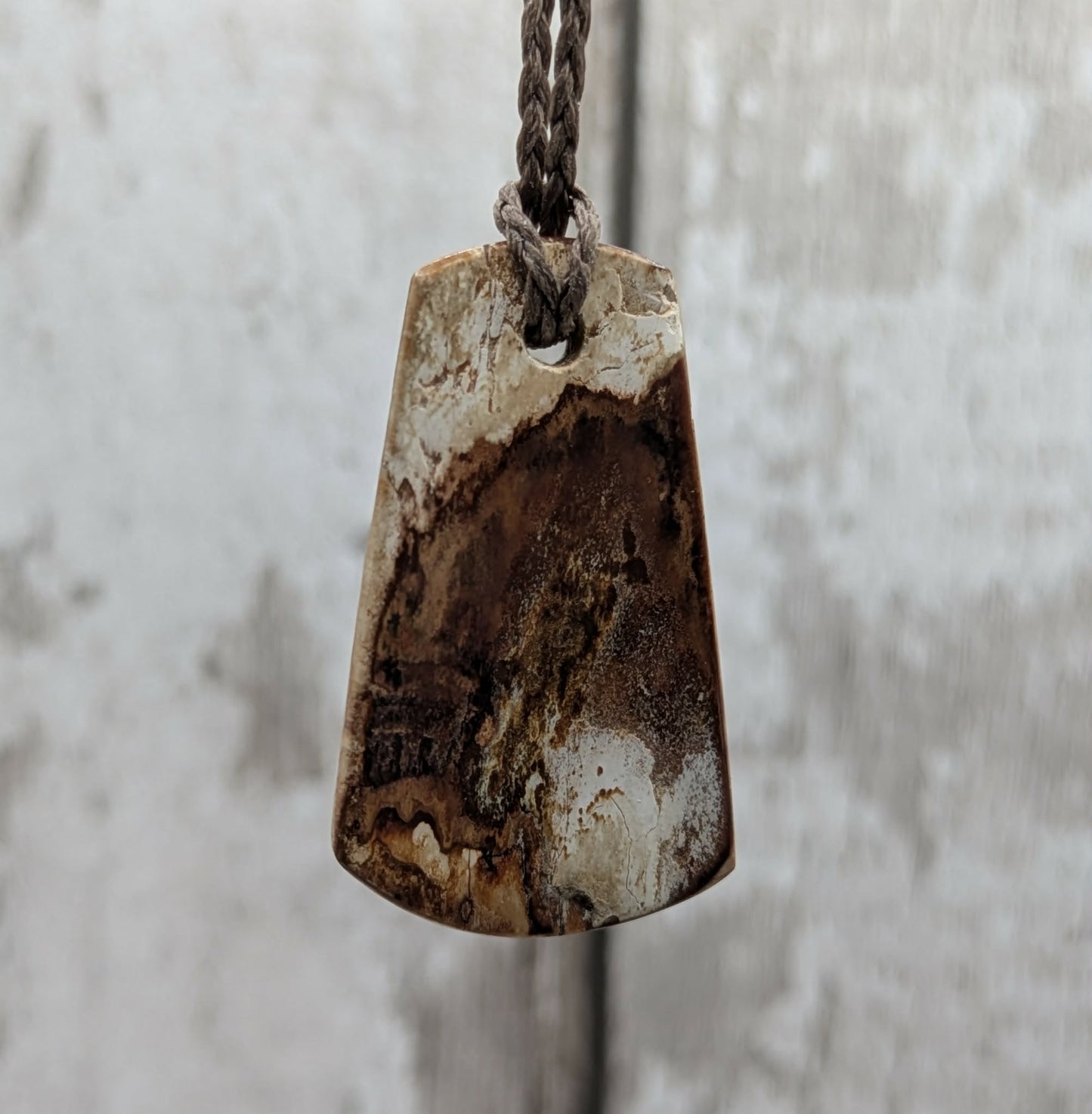 Mammoth ivory tusk fossil roimata tear drop pendant.