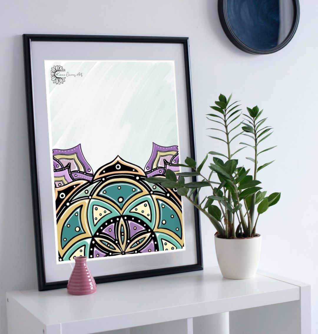 Geometric illustration poster print.