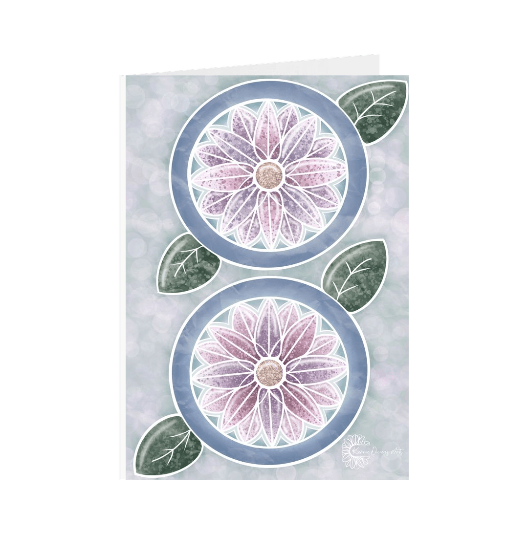 White Twin sister florals greetings cards.