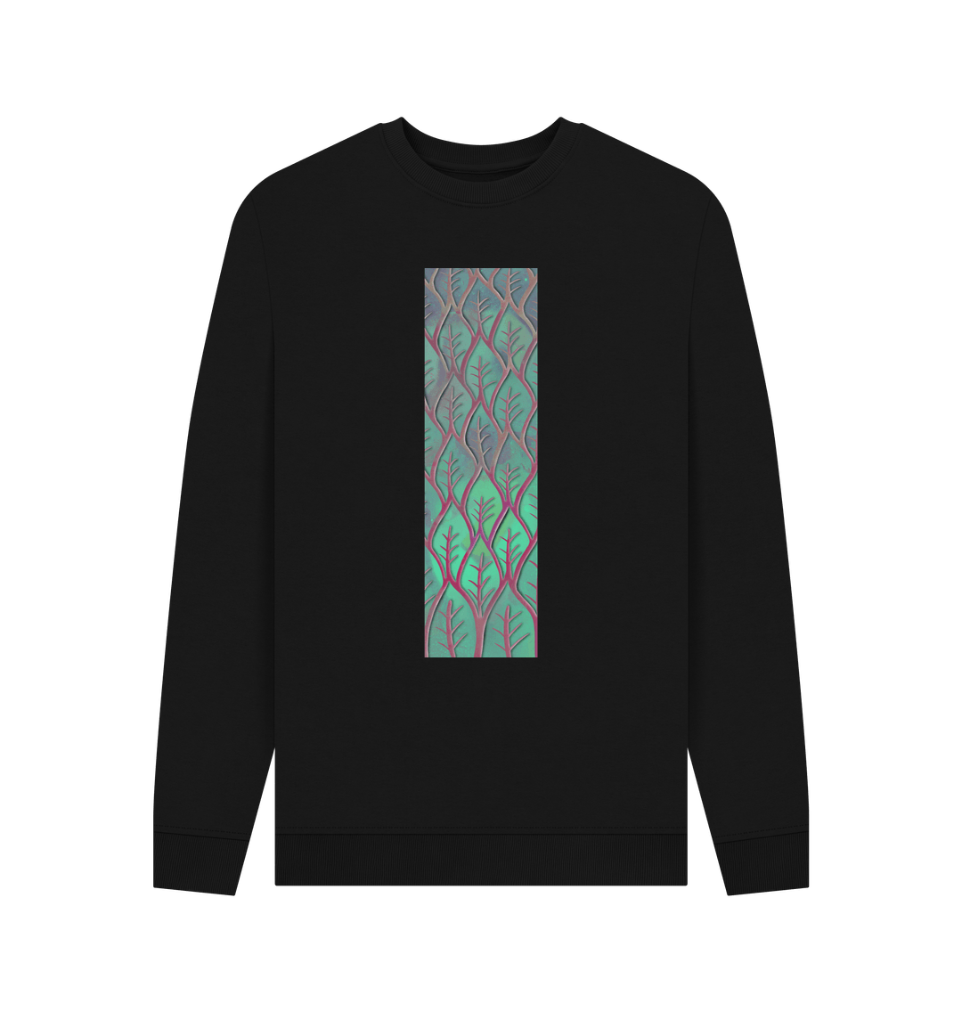 Black Printed Sweater Front