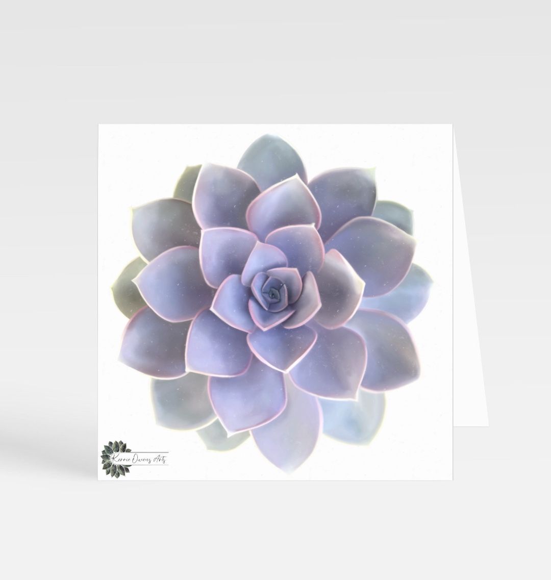 Light purple ombré succulent greeting card.