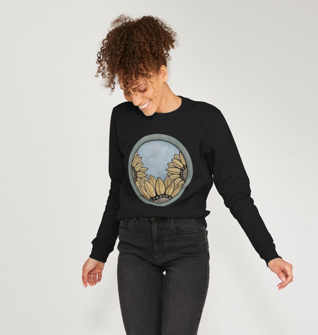 Ladies triple sunflower sweatshirt.