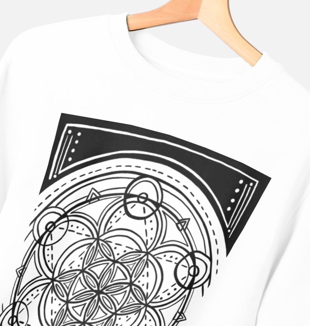 Ladies geometric flower of life sweatshirt.