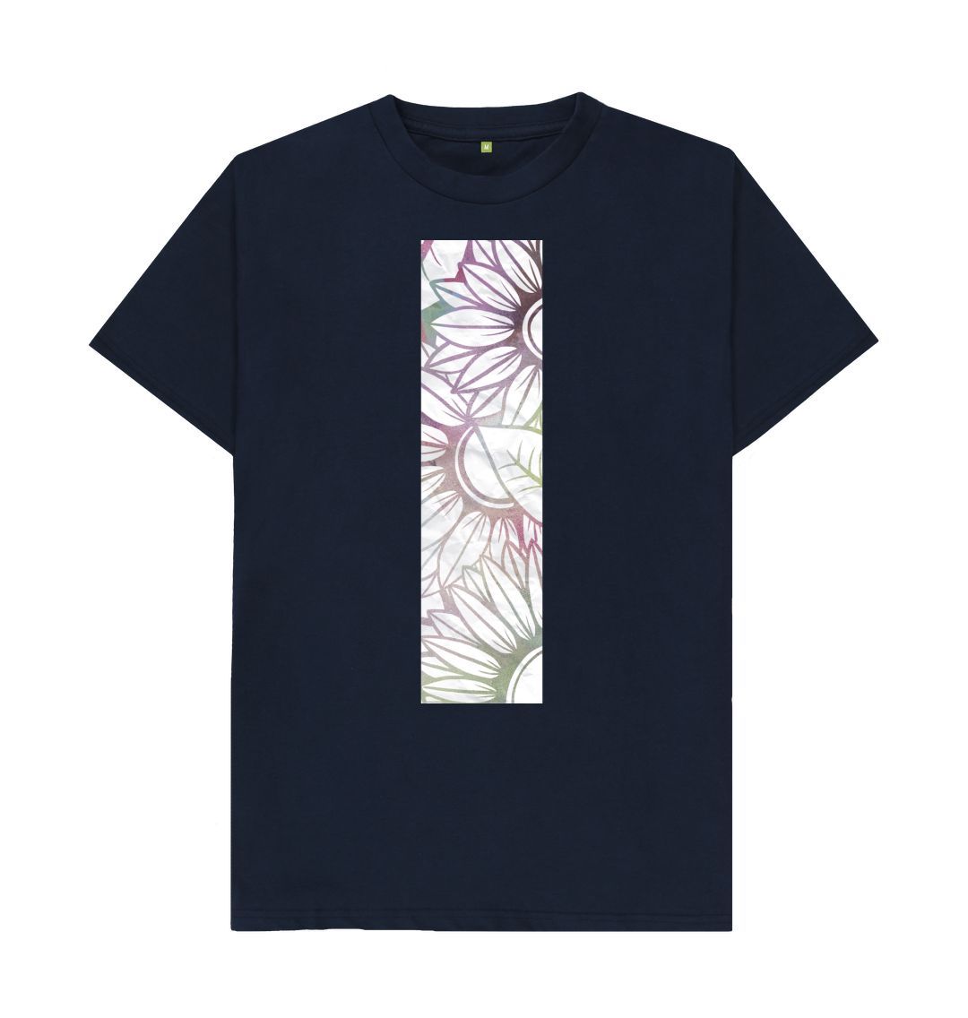 Navy Blue Unisex Pastel background spray paint T-shirt.