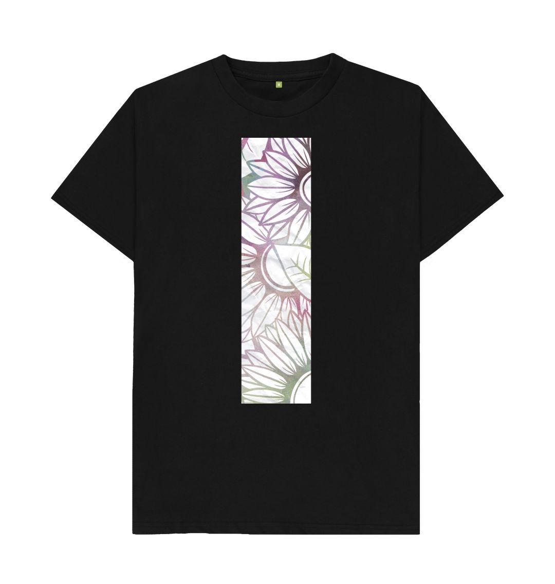 Black Unisex Pastel background spray paint T-shirt.