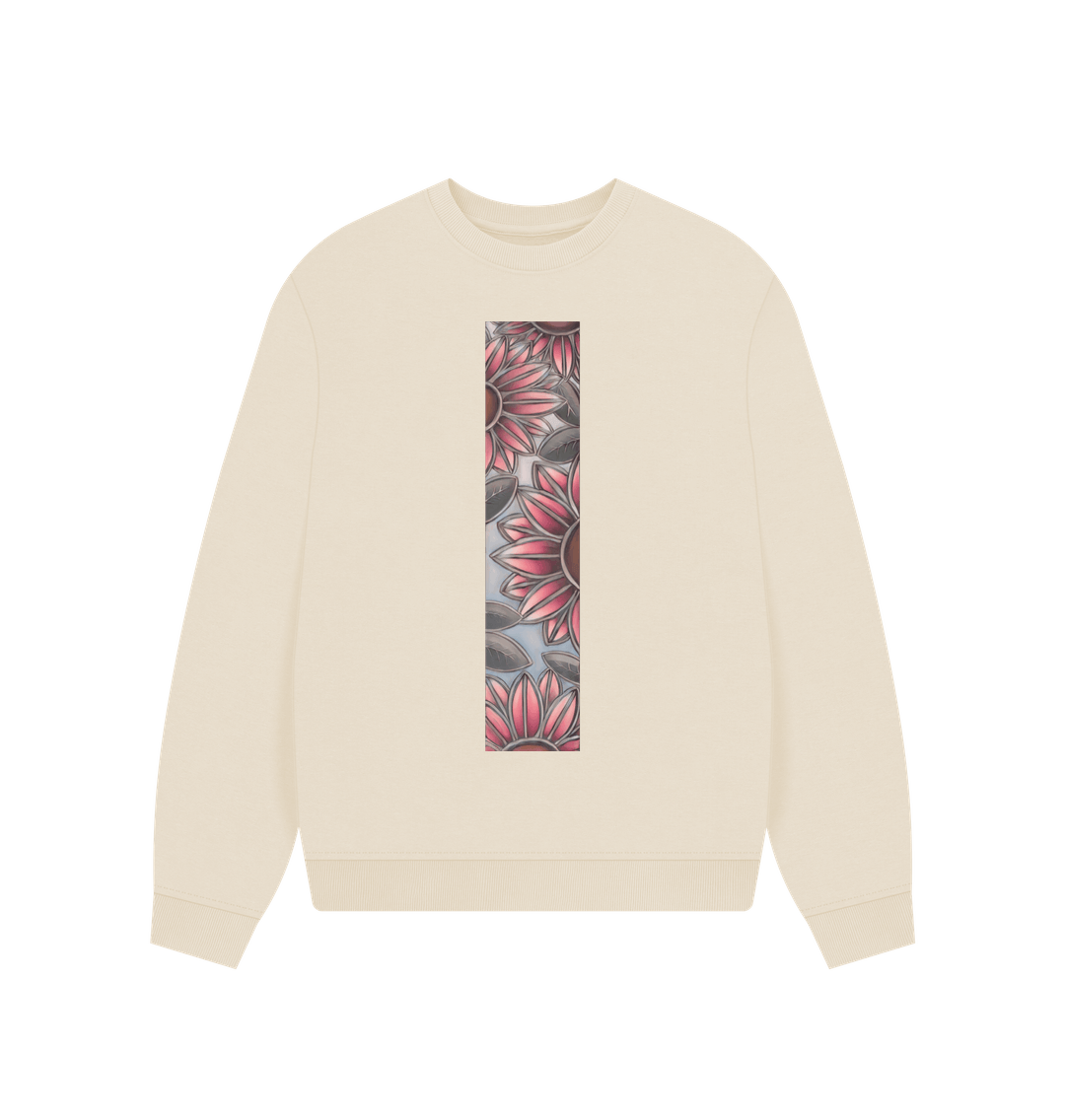 Oat Stained glass sunflower women\u2019s oversized sweatshirt.