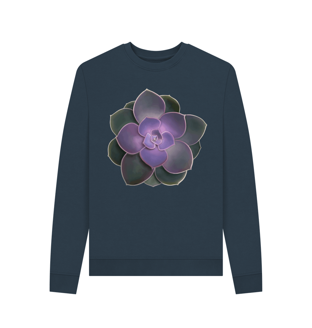 Navy Blue Printed Sweater Front