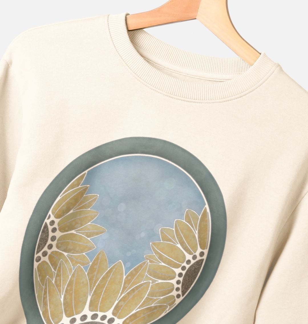 Unisex triple sunflower sweatshirt.