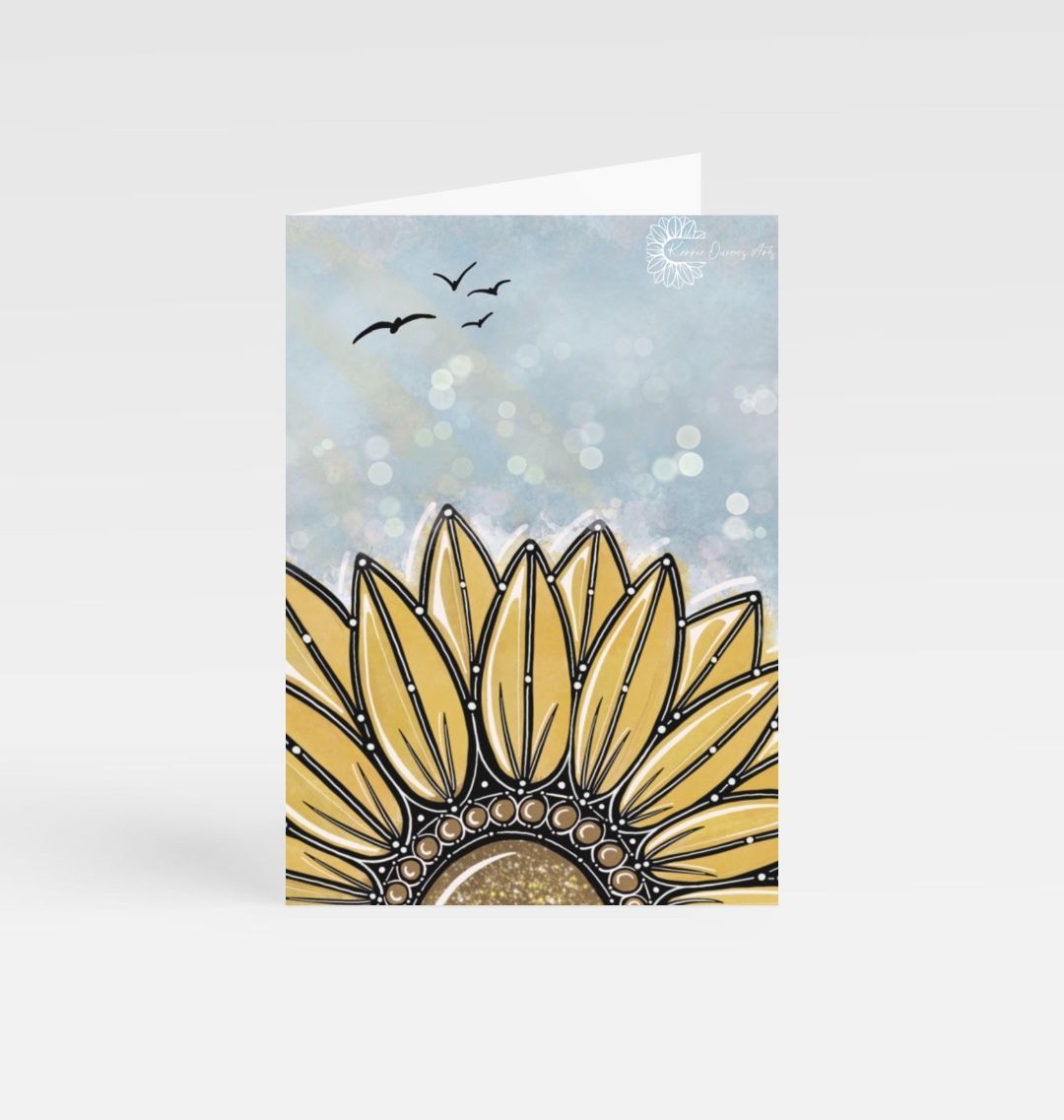 Magic sunflower greetings card.