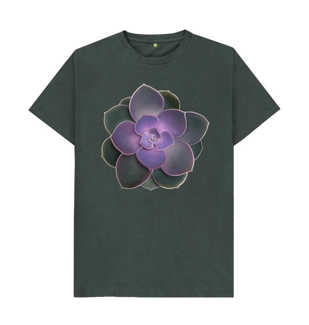 Dark Grey Purple ombre succulent unisex T-shirt.