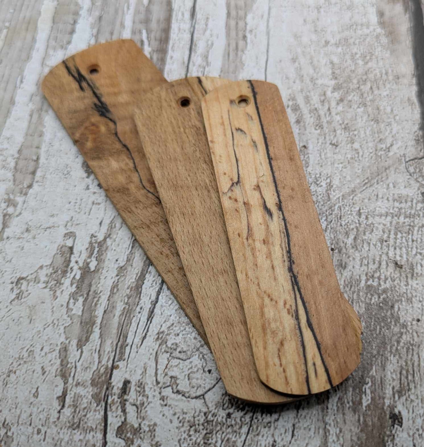 Spalted beech wood bookmark.