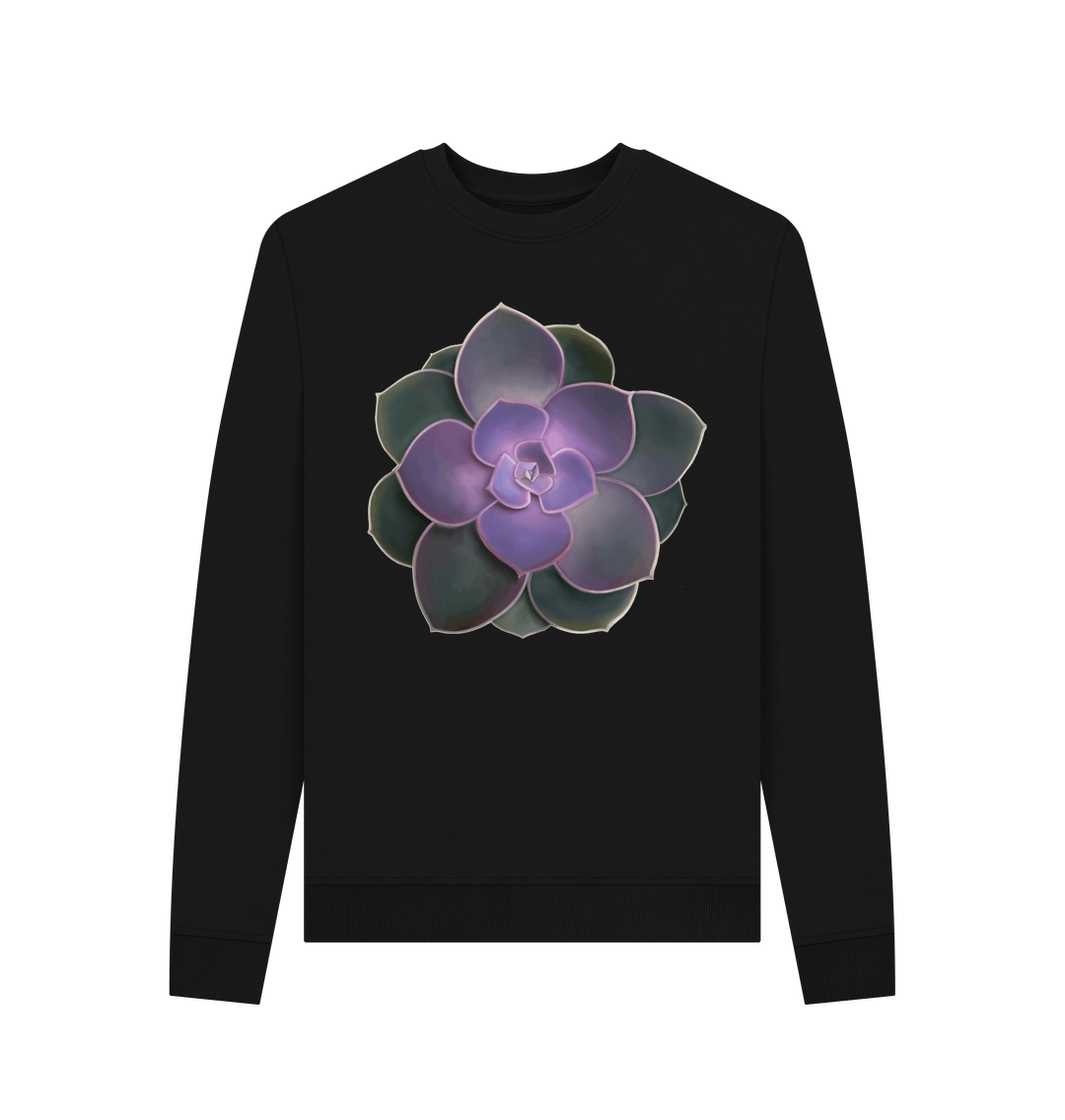 Black Printed Sweater Front