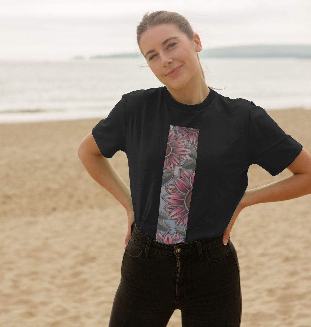 Unisex Stain glass sunflowers T-shirt.