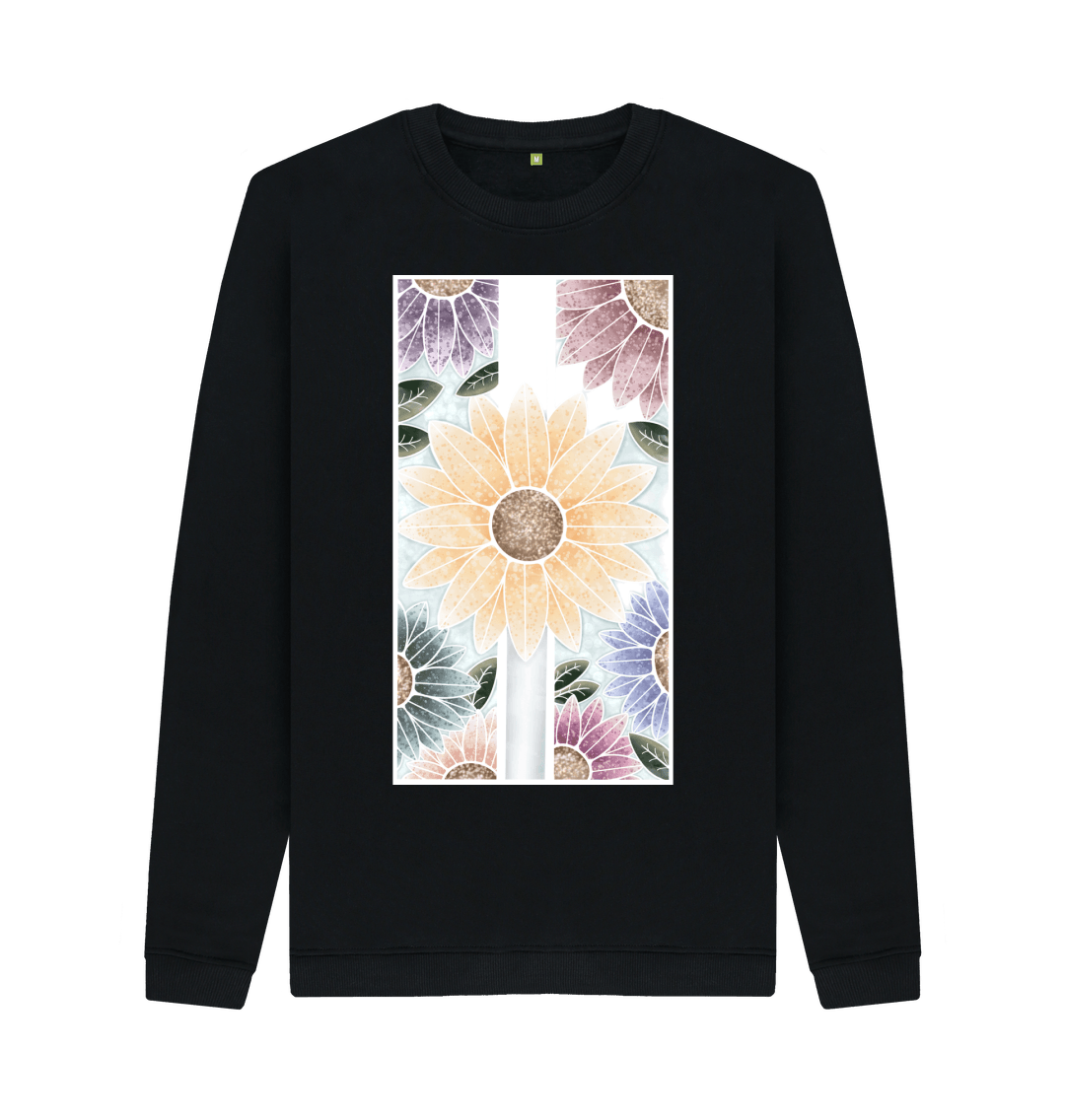 Black Printed Sweater Front