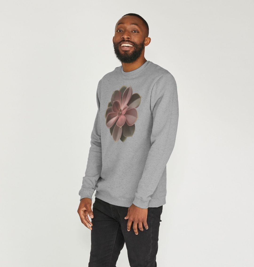 Men’s Red to green ombre succulent sweatshirt.