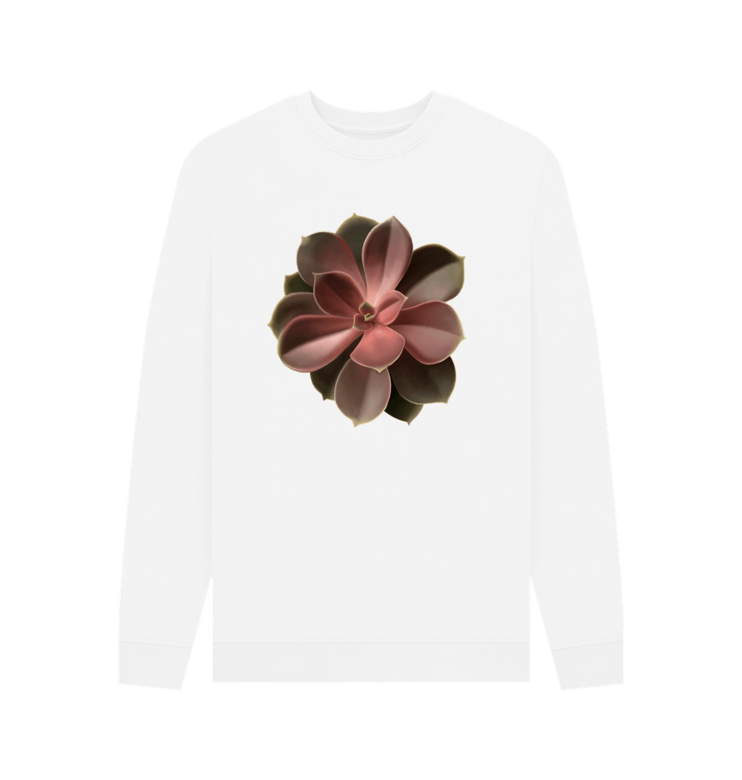 White Men\u2019s Red to green ombre succulent sweatshirt.