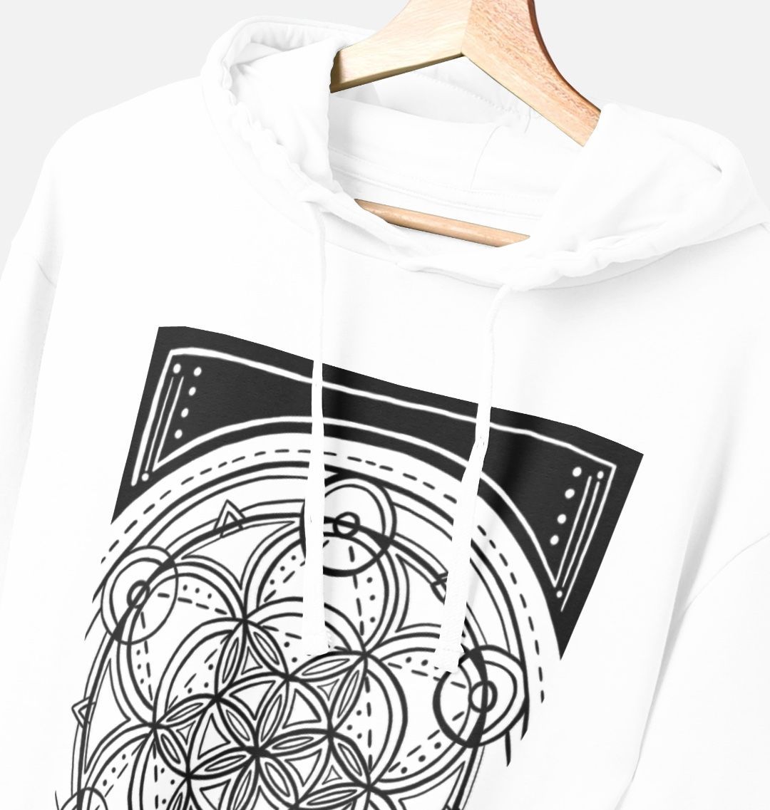 Unisex Geometric flower of life hoodie.