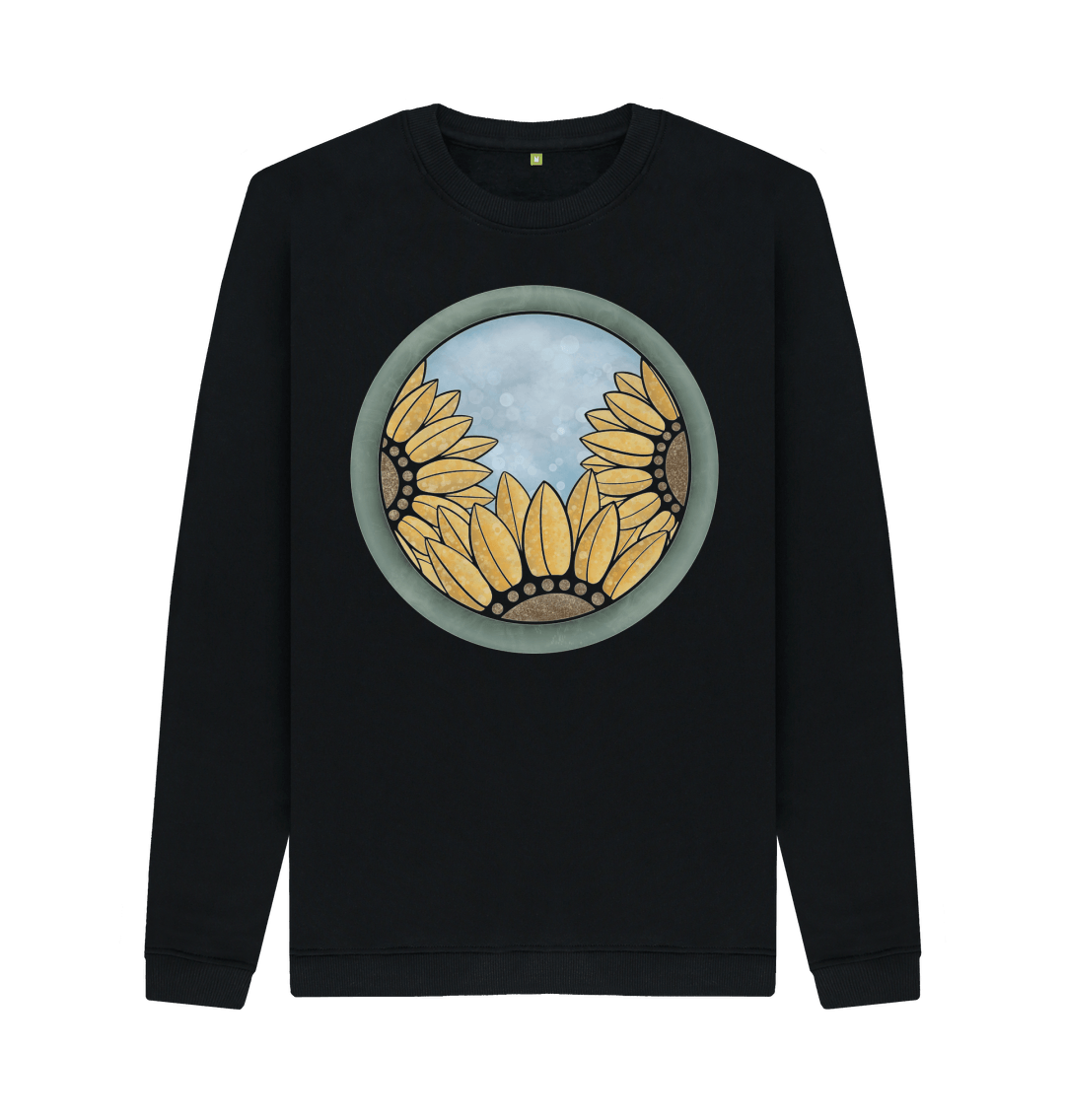 Black Printed Sweater Front