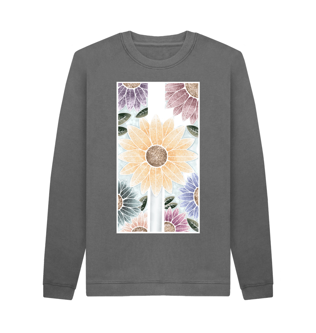 Slate Grey Printed Sweater Front