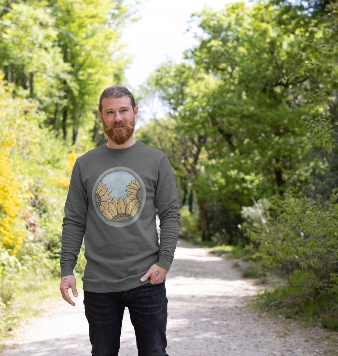 Unisex triple sunflower sweatshirt.