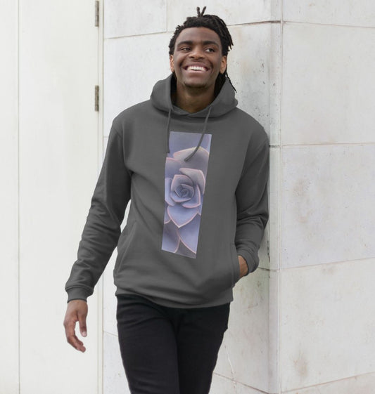 Unisex Purple ombré succulent banner hoodie.