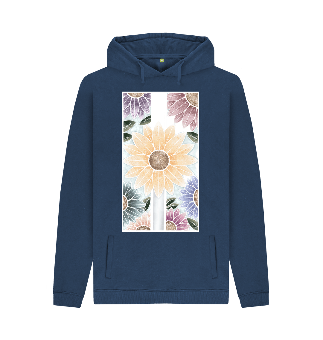 Navy Printed Hoody Front