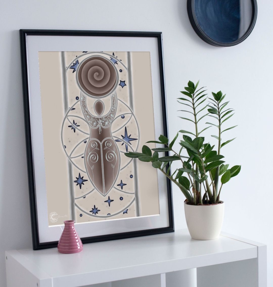 Rose gold in beige goddess poster print