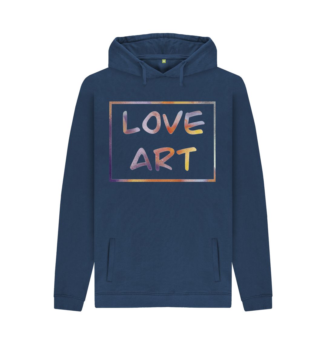 Navy Unisex love art hoodie.