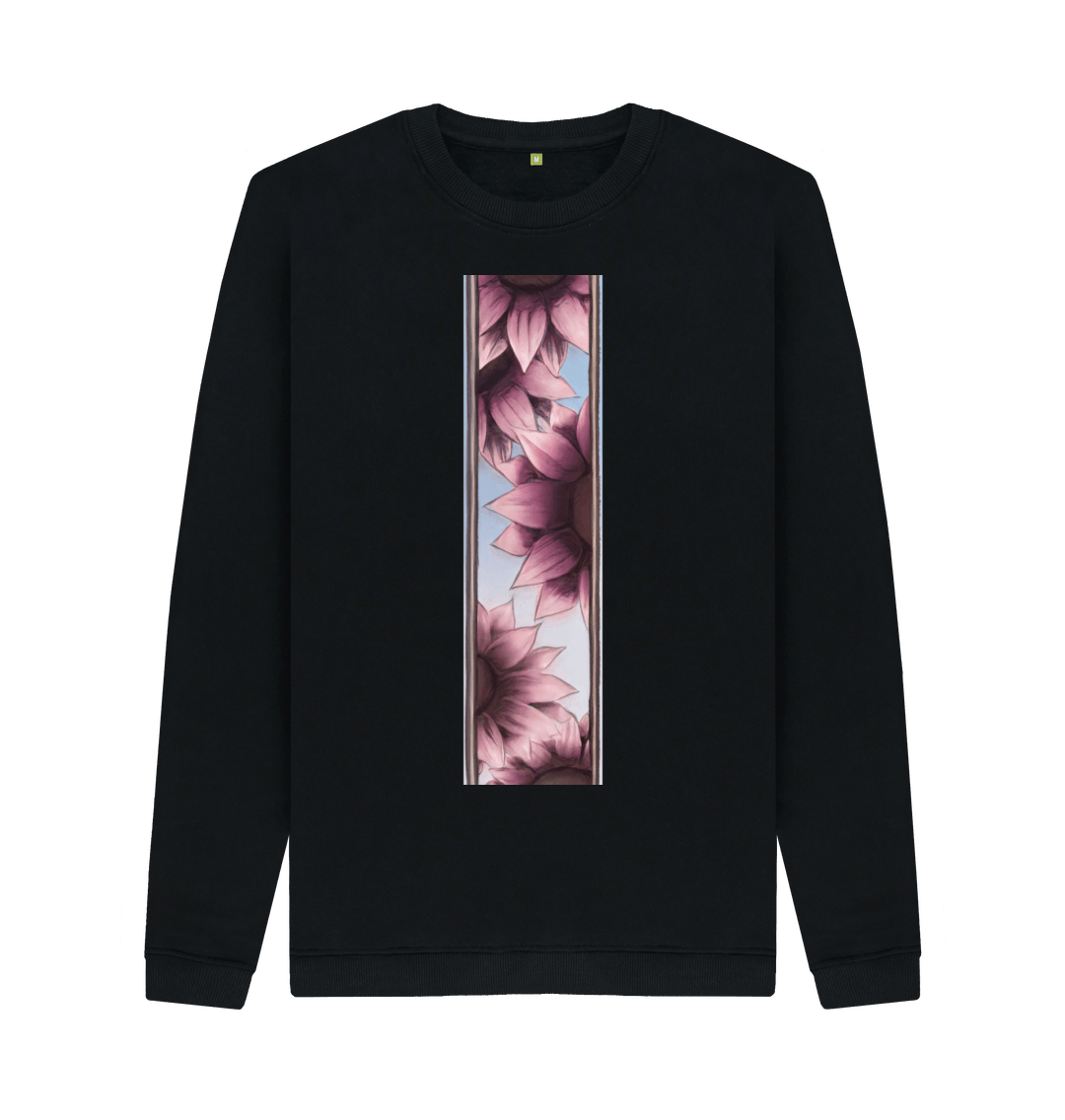 Black Printed Sweater Front