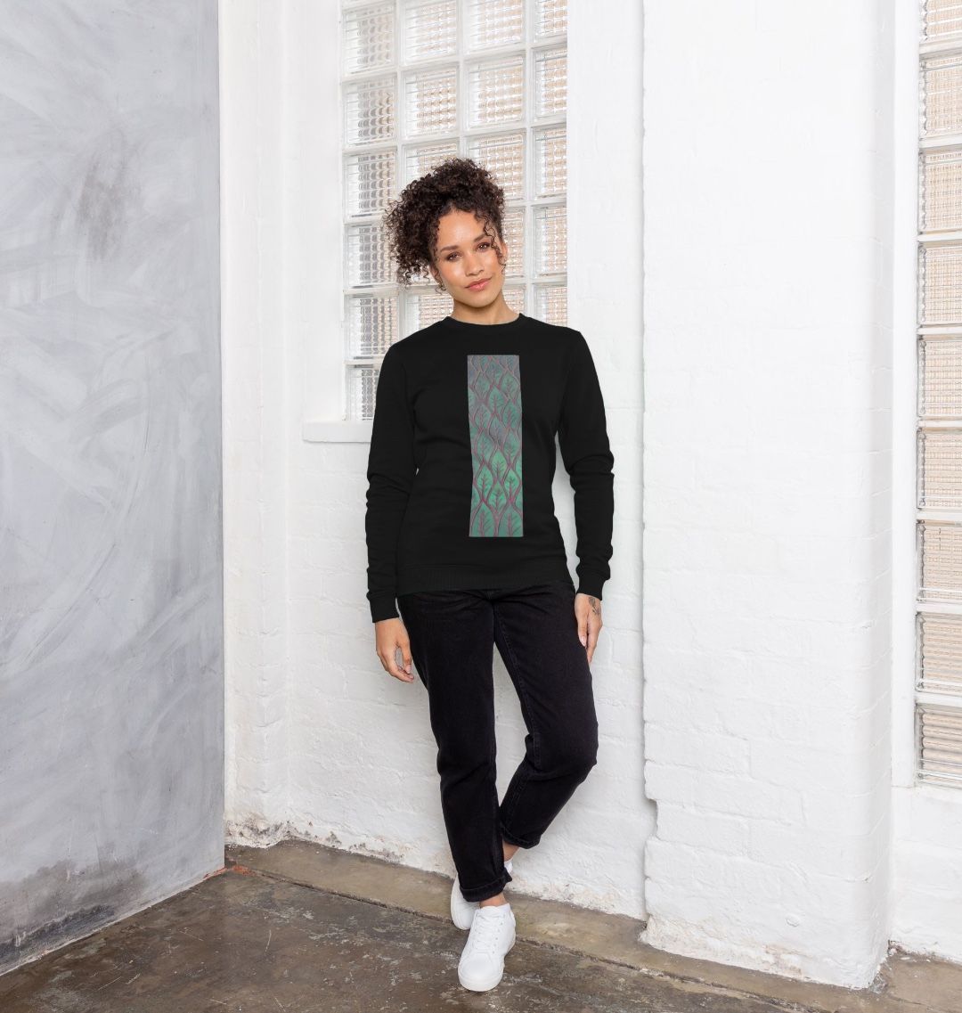 Women’s cosmic leaves crewneck sweatshirt.