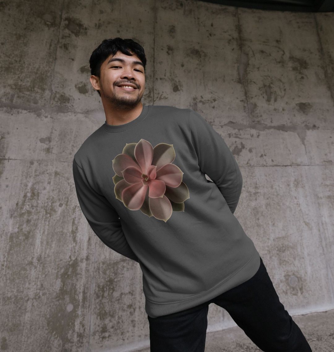 Men’s Red to green ombre succulent sweatshirt.