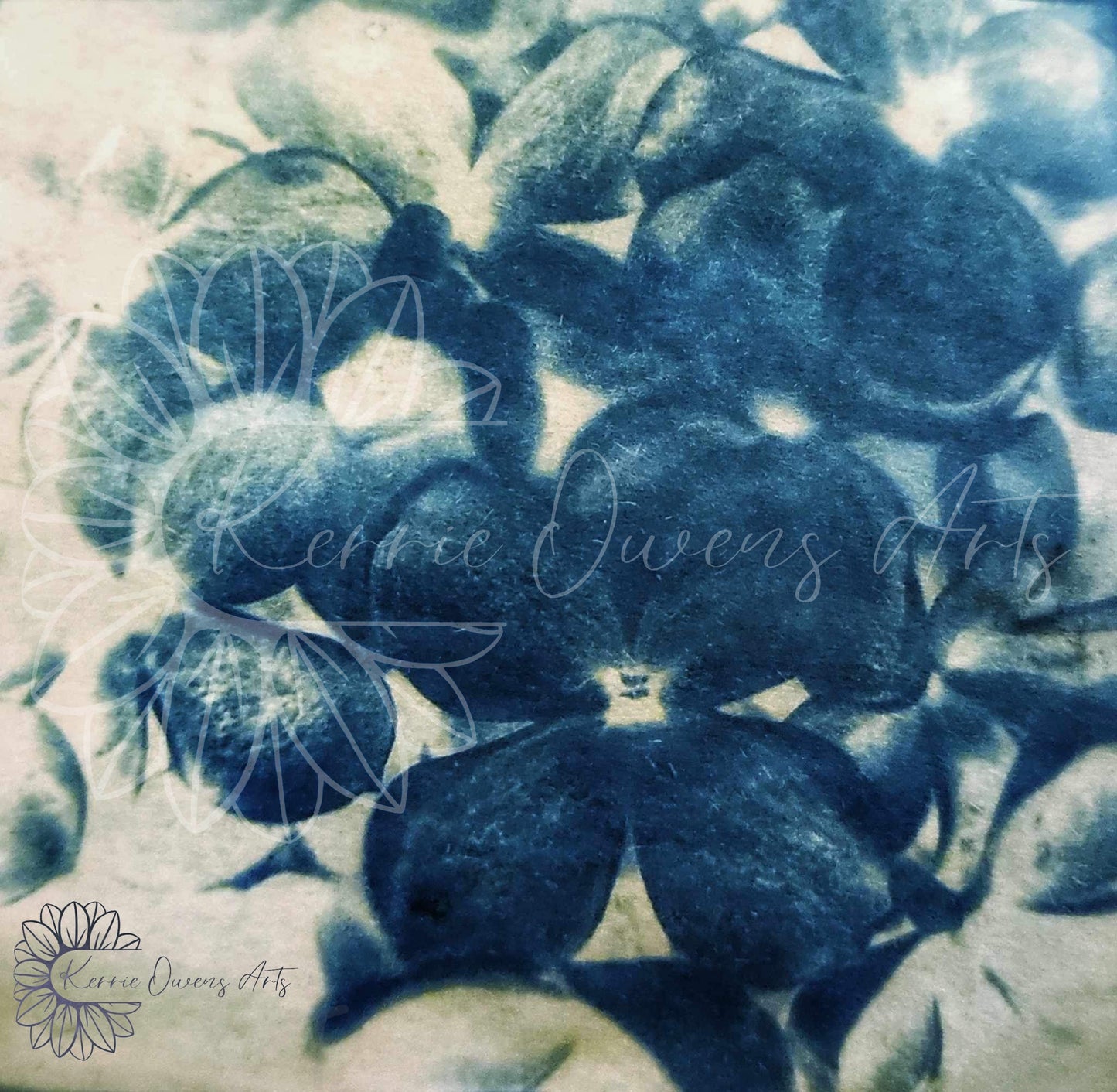 Lilac Cyanotype Floral Prints - Botanical Wall Art decor.