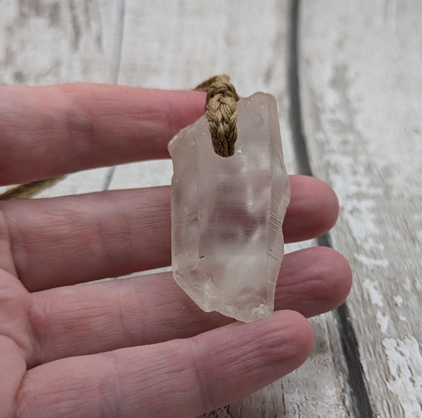 chunky quartz point stone pendant.