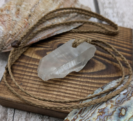 chunky quartz point stone pendant.