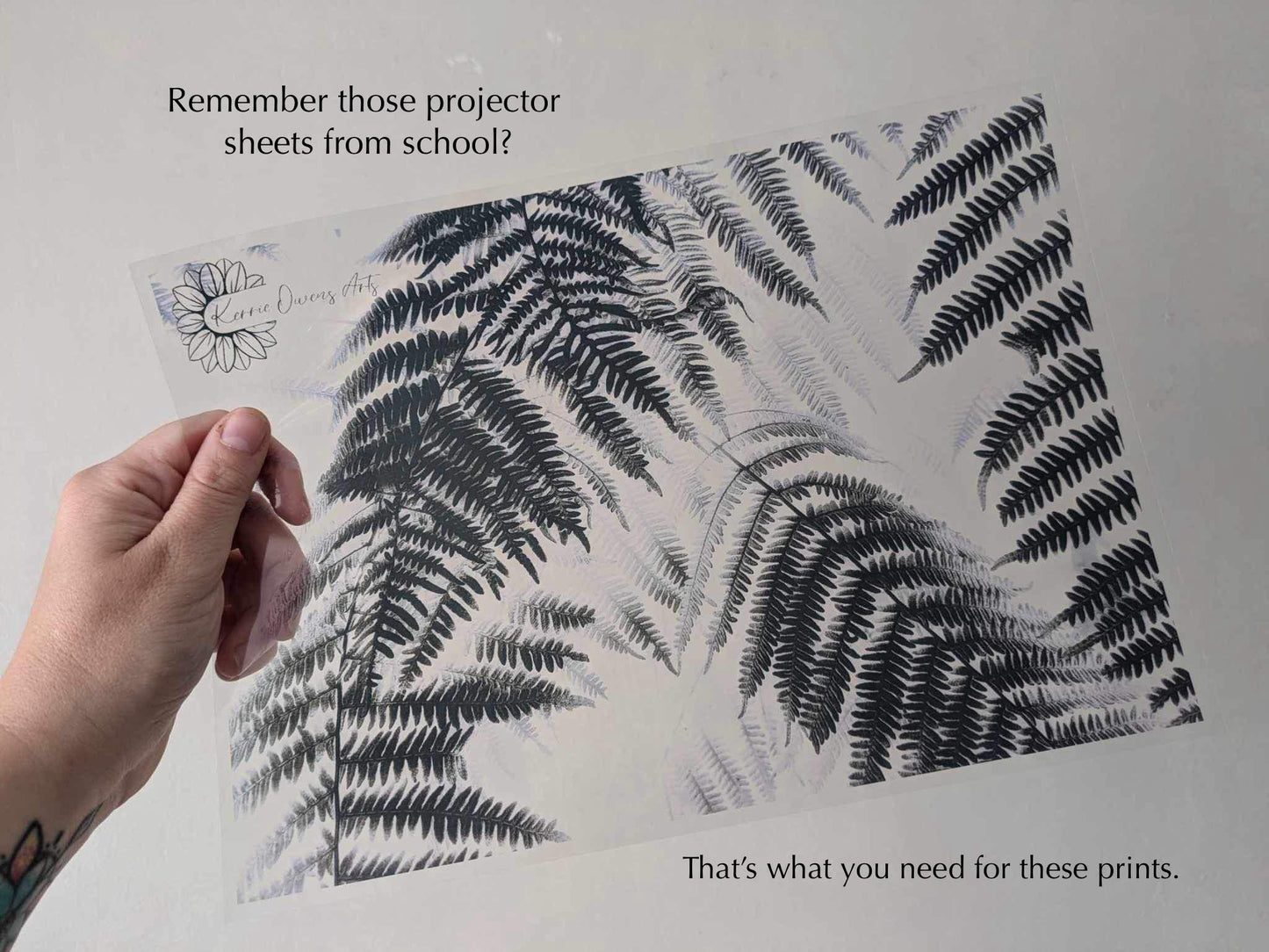 Fern leaf Cyanotype negative template for acetate sheets. Print at home.