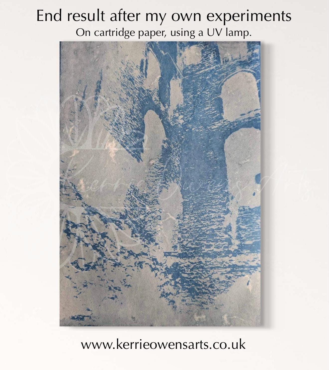 Inside Rochester castle Cyanotype transfer template, digital download, print at home.